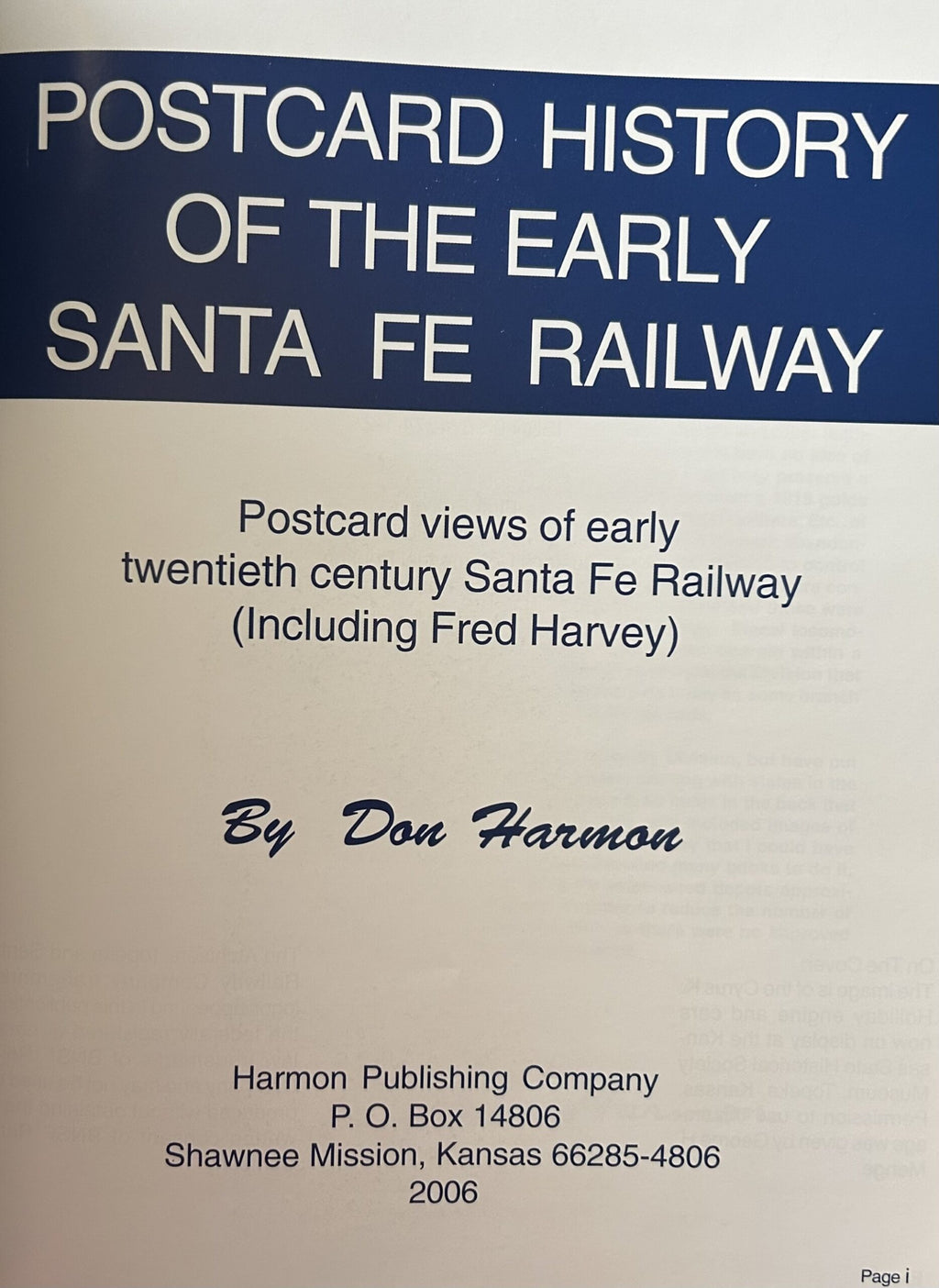 POSTCARD HISTORY OF THE EARLY SANTA FE RAILWAY (signed copy)