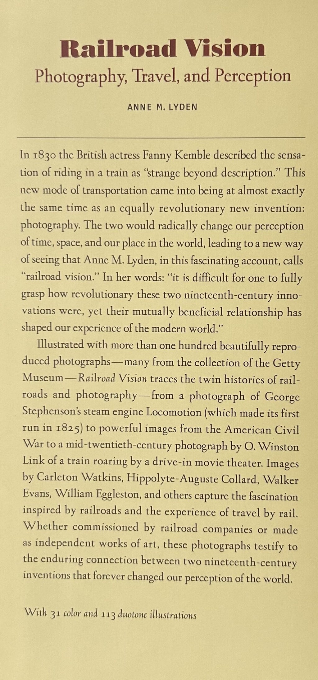 RAILROAD VISION: Photography, Travel and Perception