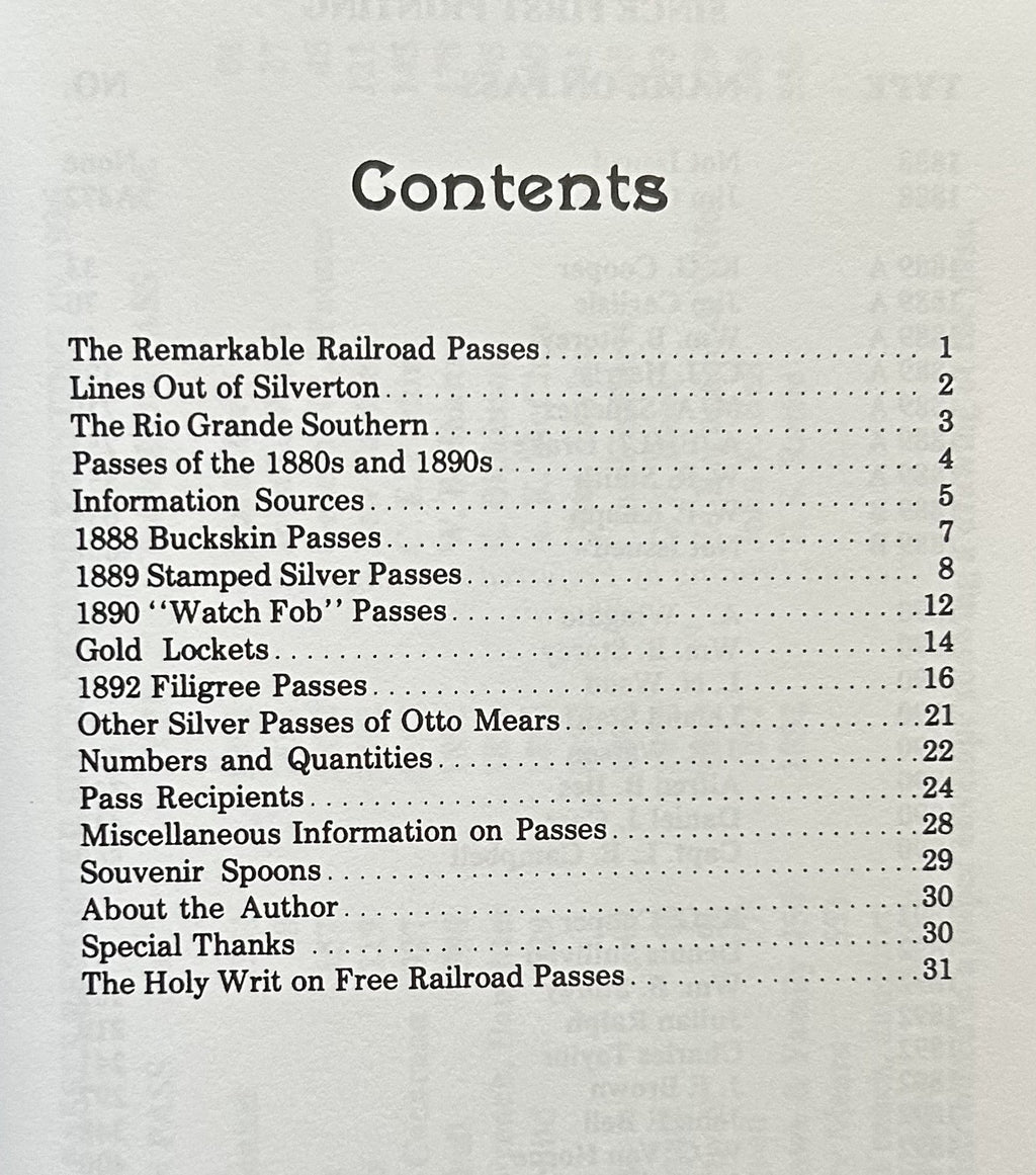 THE REMARKABLE RAILROAD PASSES OF OTTO MEARS (Signed Copy)